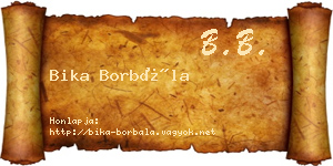 Bika Borbála névjegykártya
