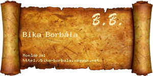 Bika Borbála névjegykártya